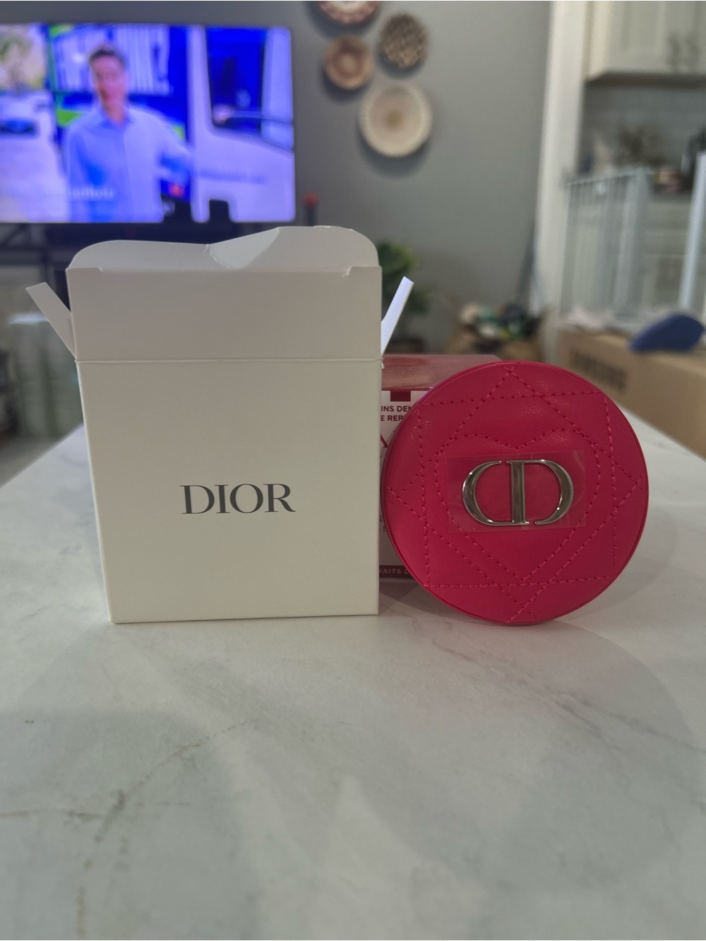 Dior Hot Pink Quilted CD Round Compact Case